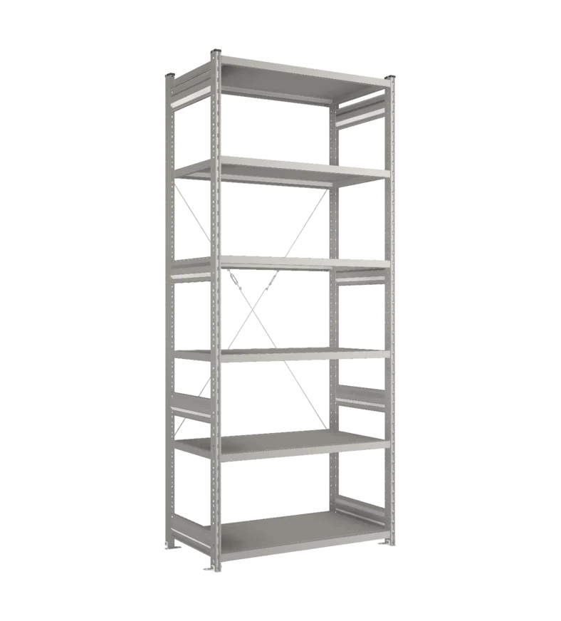 Стеллаж СТ-031-Цинк-2491-1000-600-6 полок-С добавлением ребра жесткости