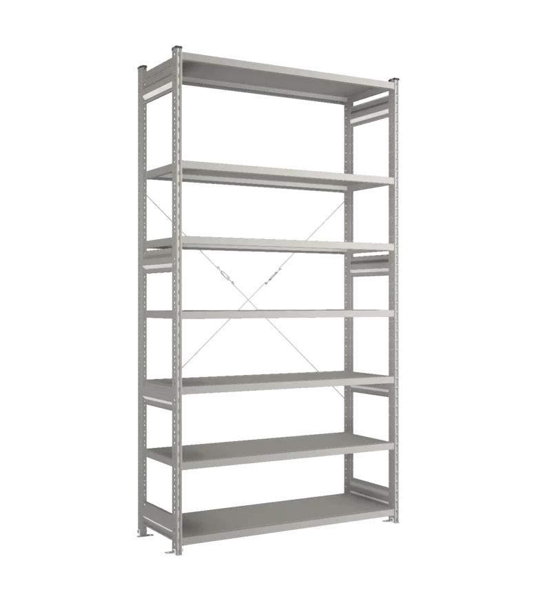 Стеллаж СТ-031-Цинк-2491-1300-500-7 полок-С добавлением ребра жесткости