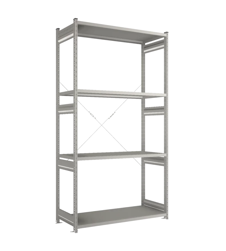 Стеллаж СТ-031-Цинк-2491-1300-600-4 полки-С добавлением ребра жесткости