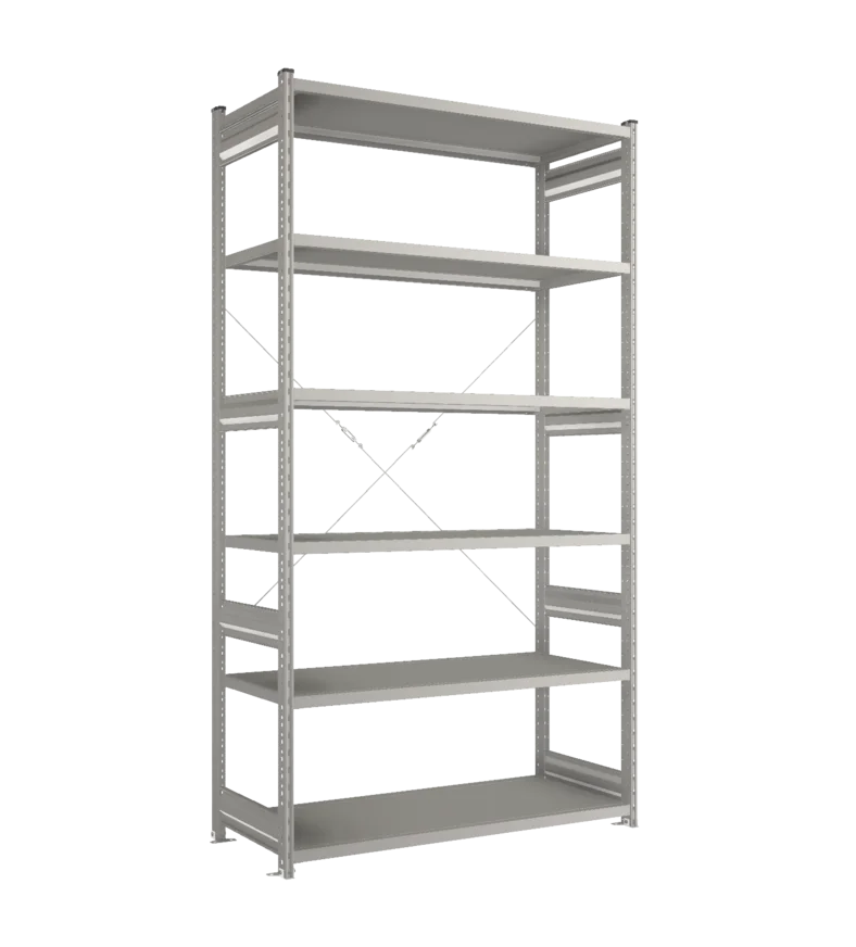 Стеллаж СТ-031-Цинк-2491-1300-600-6 полок-С добавлением ребра жесткости