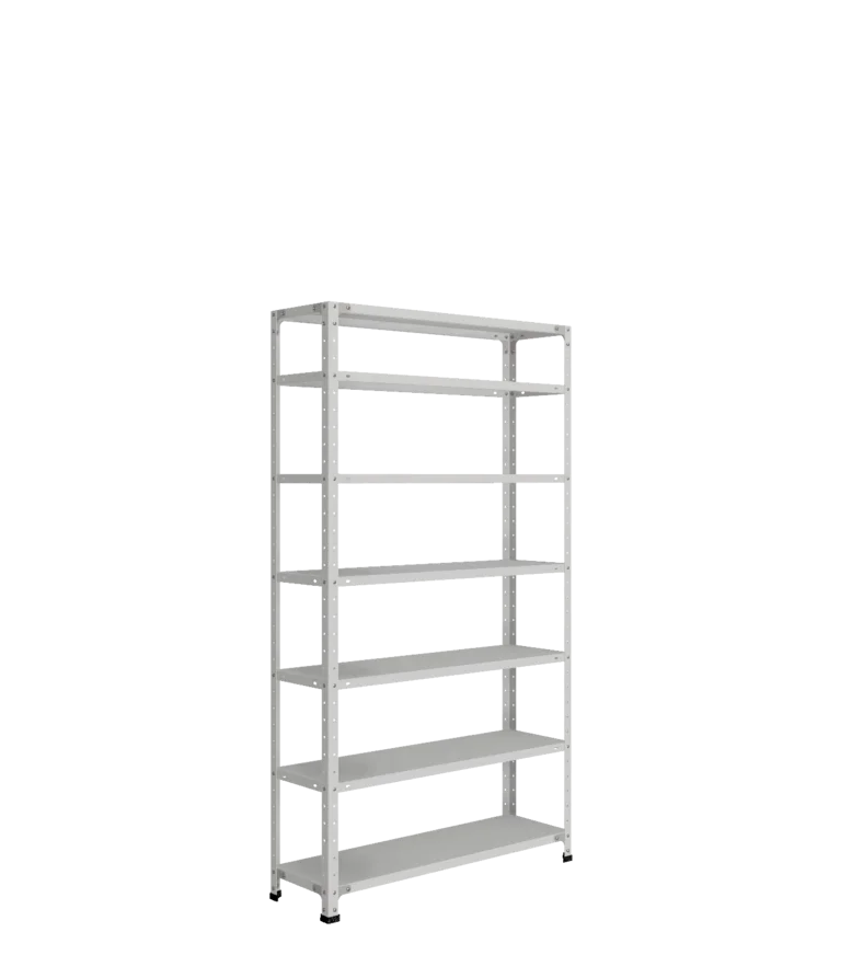 СТ-012 х 1800 х 1000 х окрашен. х 300 х 7 полок х Цинк х Без рёбер жёсткости