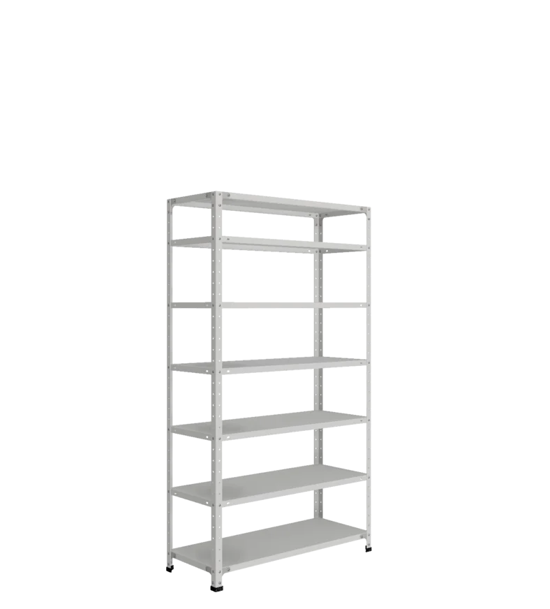 СТ-012 х 1800 х 1000 х окрашен. х 400 х 7 полок х RAL 7038 х Два ребра жесткости на полку