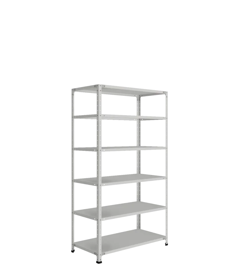 СТ-012 х 1800 х 1000 х окрашен. х 500 х 6 полок х Цинк х Два ребра жесткости на полку