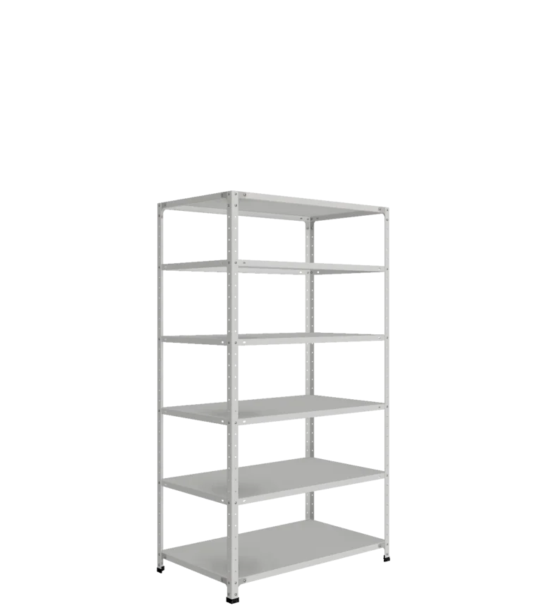 СТ-012 х 1800 х 1000 х окрашен. х 600 х 6 полок х Цинк х Два ребра жесткости на полку