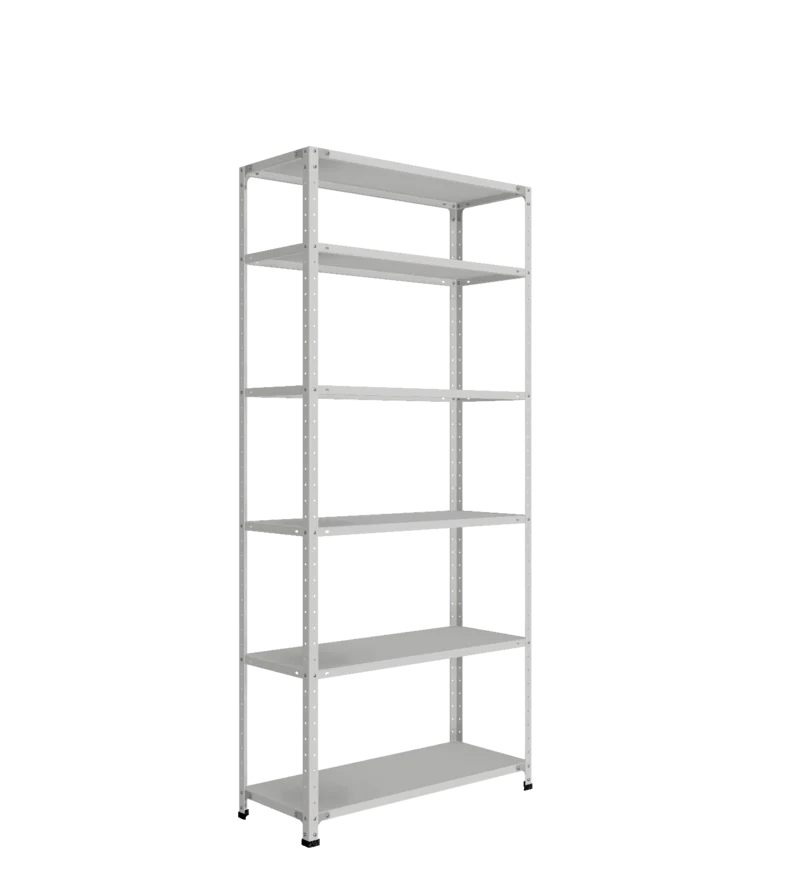 СТ-012 х 2200 х 1000 х окрашен. х 400 х 6 полок х RAL 7038 х Два ребра жесткости на полку