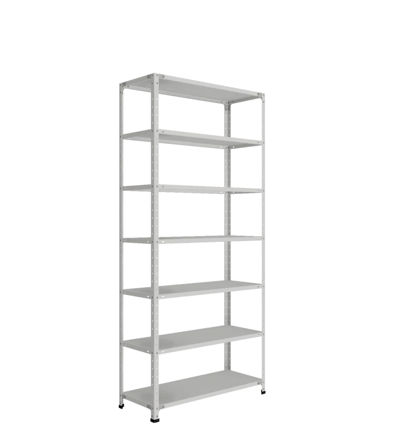 СТ-012 х 2200 х 1000 х окрашен. х 400 х 7 полок х RAL 7038 х Одно ребро жесткости на полку