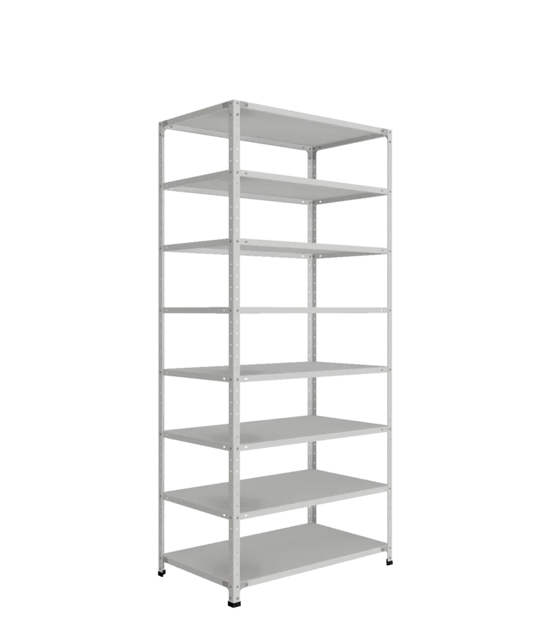 СТ-012 х 2200 х 1000 х окрашен. х 600 х 8 полок х RAL 7038 х Два ребра жесткости на полку