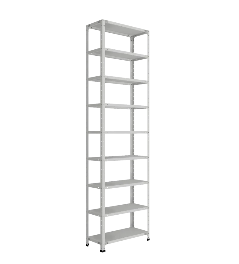 СТ-012 х 2500 х 700 х окрашен. х 300 х 9 полок х Цинк х Без рёбер жёсткости