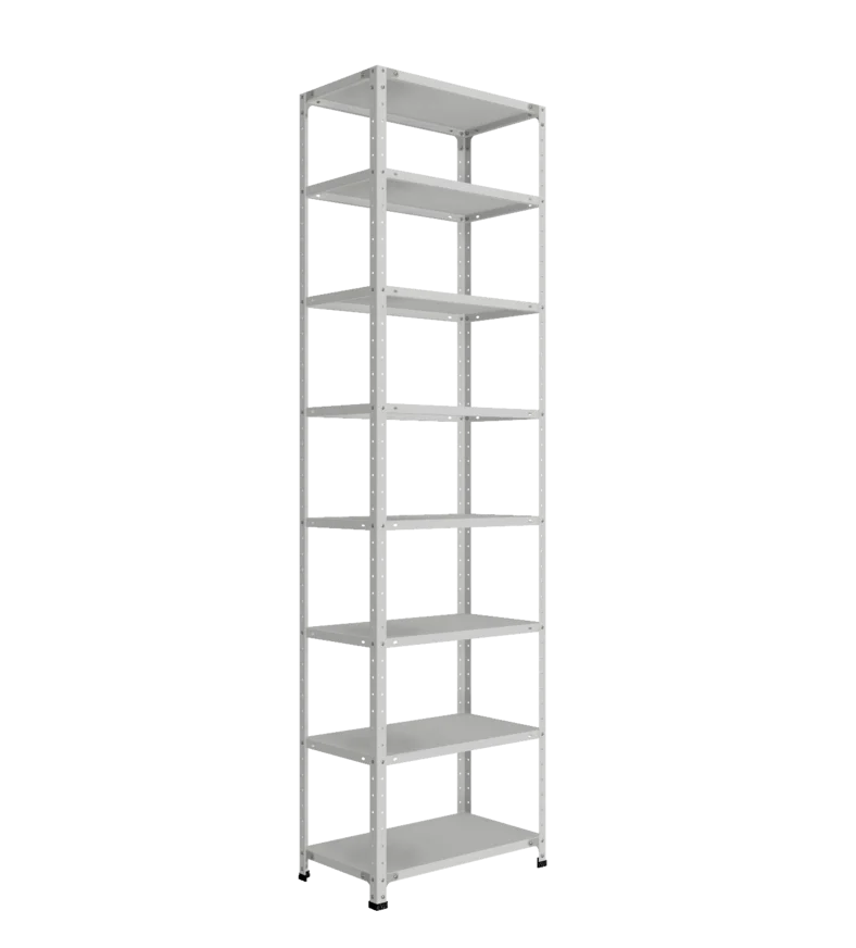 СТ-012 х 2500 х 700 х окрашен. х 400 х 8 полок х Цинк х Без рёбер жёсткости