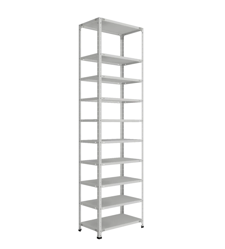 СТ-012 х 2500 х 700 х окрашен. х 400 х 10 полок х Цинк х Без рёбер жёсткости