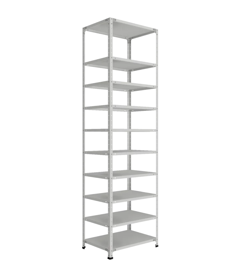СТ-012 х 2500 х 700 х окрашен. х 500 х 10 полок х Цинк х Без рёбер жёсткости