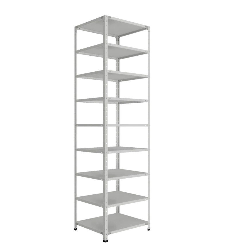 СТ-012 х 2500 х 700 х окрашен. х 600 х 9 полок х Цинк х Без рёбер жёсткости