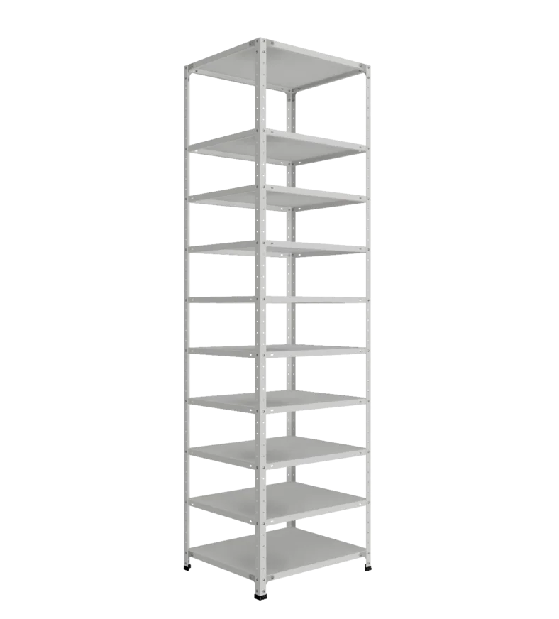 СТ-012 х 2500 х 700 х окрашен. х 600 х 10 полок х RAL 7038 х Без рёбер жёсткости