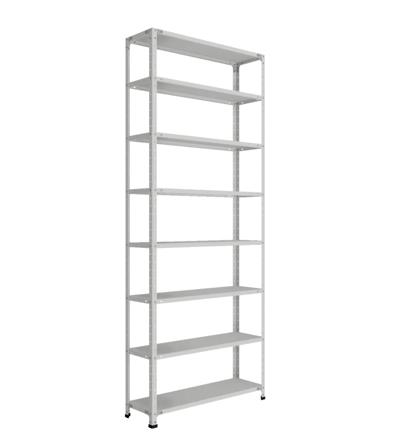 СТ-012 х 2500 х 1000 х окрашен. х 300 х 8 полок х Цинк х Без рёбер жёсткости