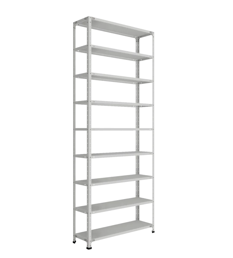 СТ-012 х 2500 х 1000 х окрашен. х 300 х 9 полок х RAL 7038 х Без рёбер жёсткости