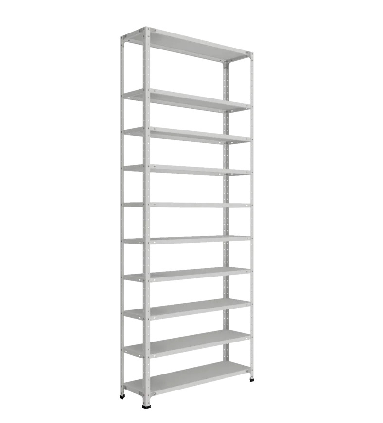 СТ-012 х 2500 х 1000 х окрашен. х 300 х 10 полок х RAL 7038 х Без рёбер жёсткости