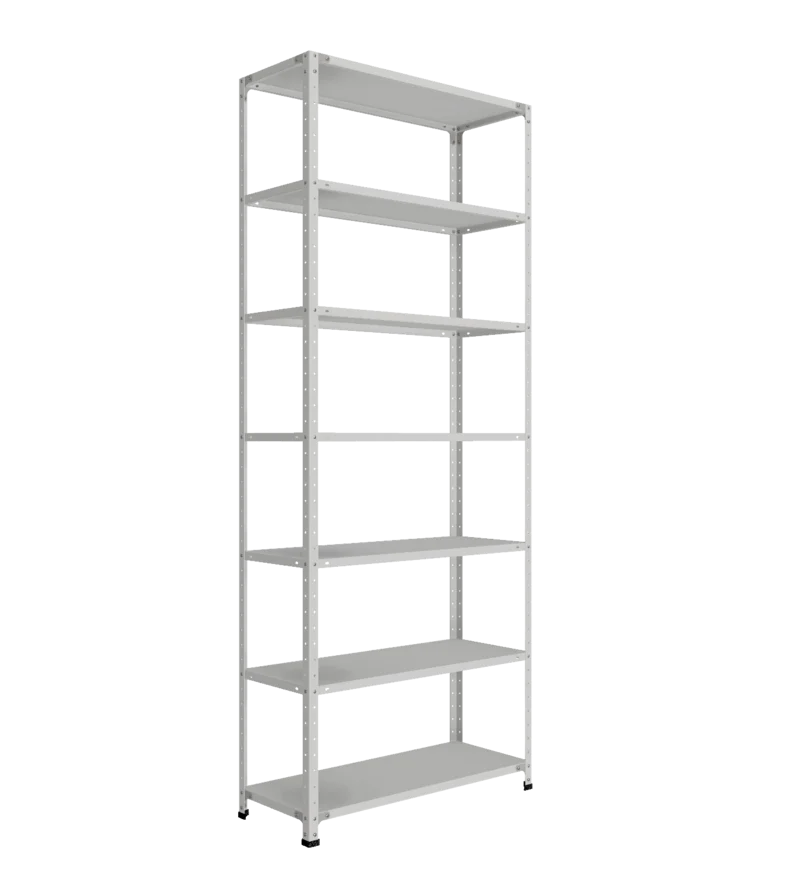 СТ-012 х 2500 х 1000 х окрашен. х 400 х 7 полок х RAL 7038 х Два ребра жесткости на полку