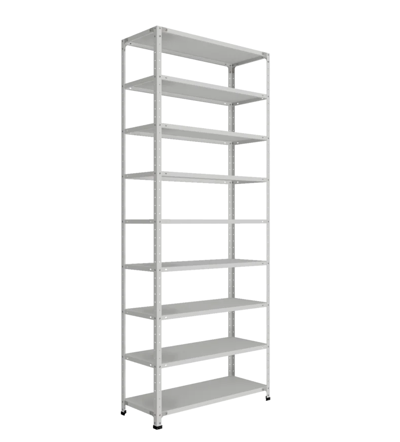 СТ-012 х 2500 х 1000 х окрашен. х 400 х 9 полок х RAL 7038 х Без рёбер жёсткости