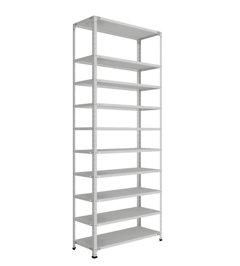 СТ-012 х 2500 х 1000 х окрашен. х 400 х 10 полок х Цинк х Два ребра жесткости на полку