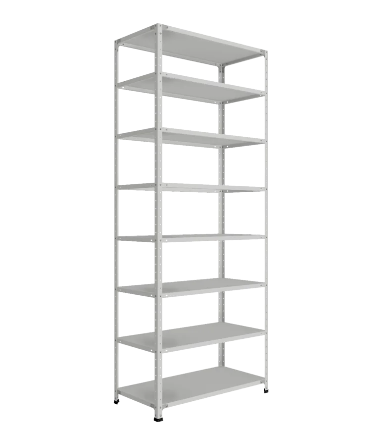 СТ-012 х 2500 х 1000 х окрашен. х 500 х 8 полок х Цинк х Одно ребро жесткости на полку