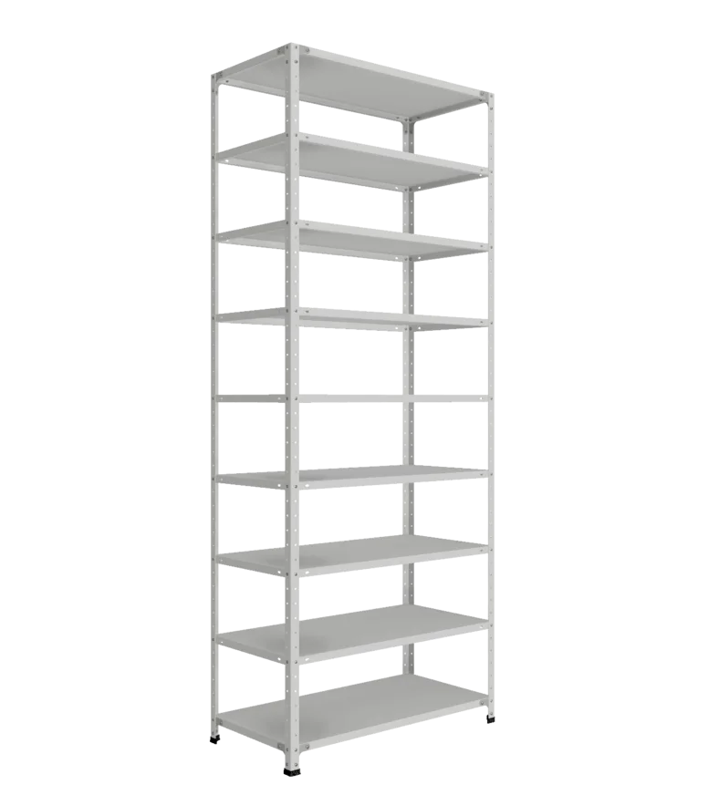 СТ-012 х 2500 х 1000 х окрашен. х 500 х 9 полок х Цинк х Без рёбер жёсткости