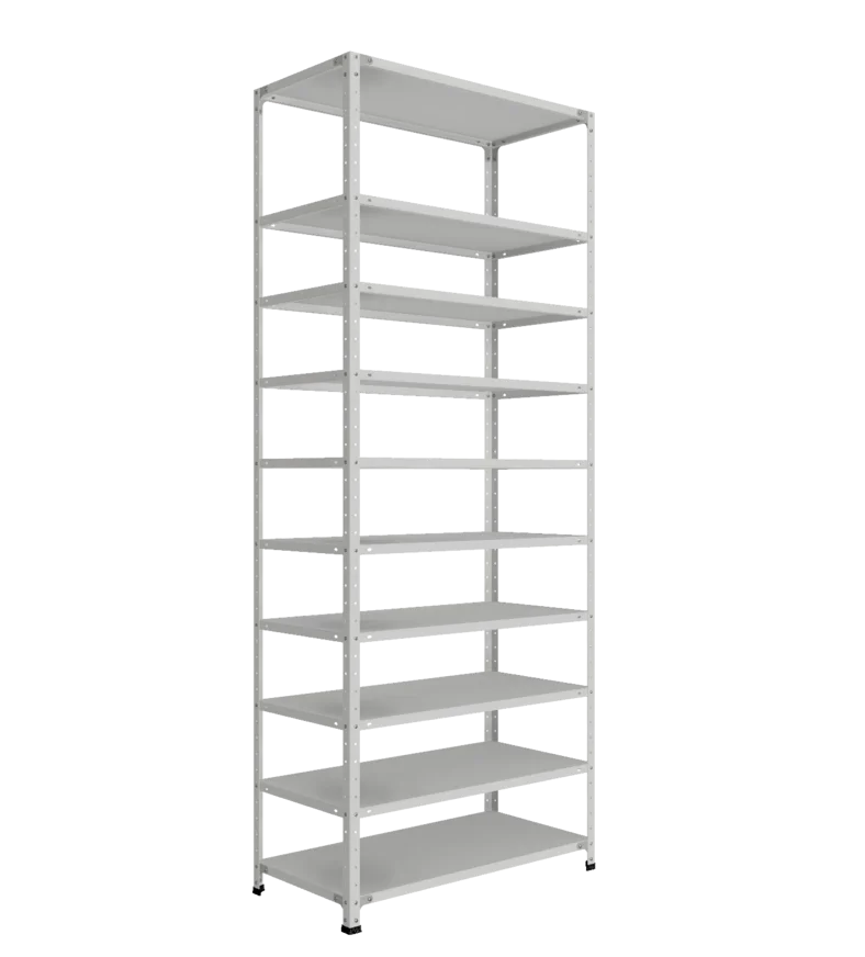 СТ-012 х 2500 х 1000 х окрашен. х 500 х 10 полок х RAL 7038 х Без рёбер жёсткости