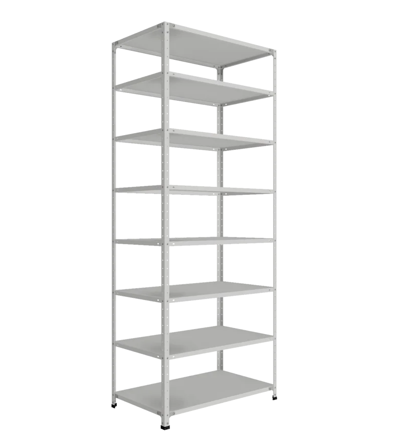 СТ-012 х 2500 х 1000 х окрашен. х 600 х 8 полок х RAL 7038 х Одно ребро жесткости на полку