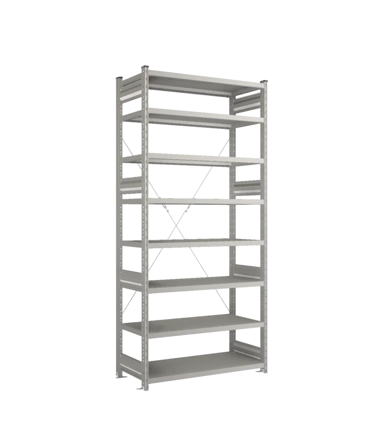 Стеллаж СТ-031-Цинк-2279-1000-500-8 полок-С добавлением ребра жесткости