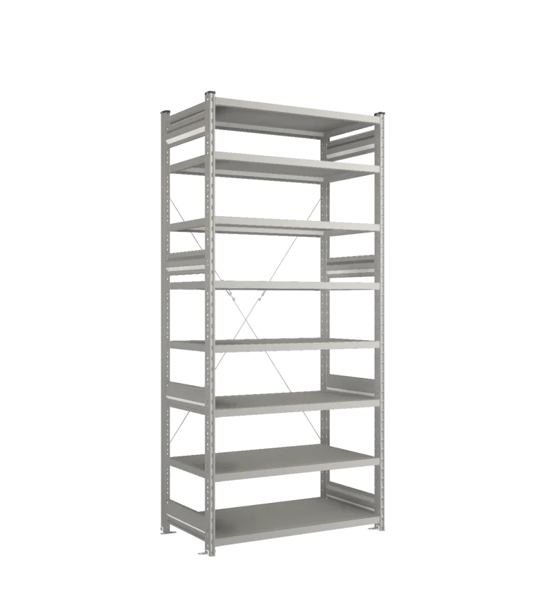 Стеллаж СТ-031-Цинк-2279-1000-600-8 полок-С добавлением ребра жесткости