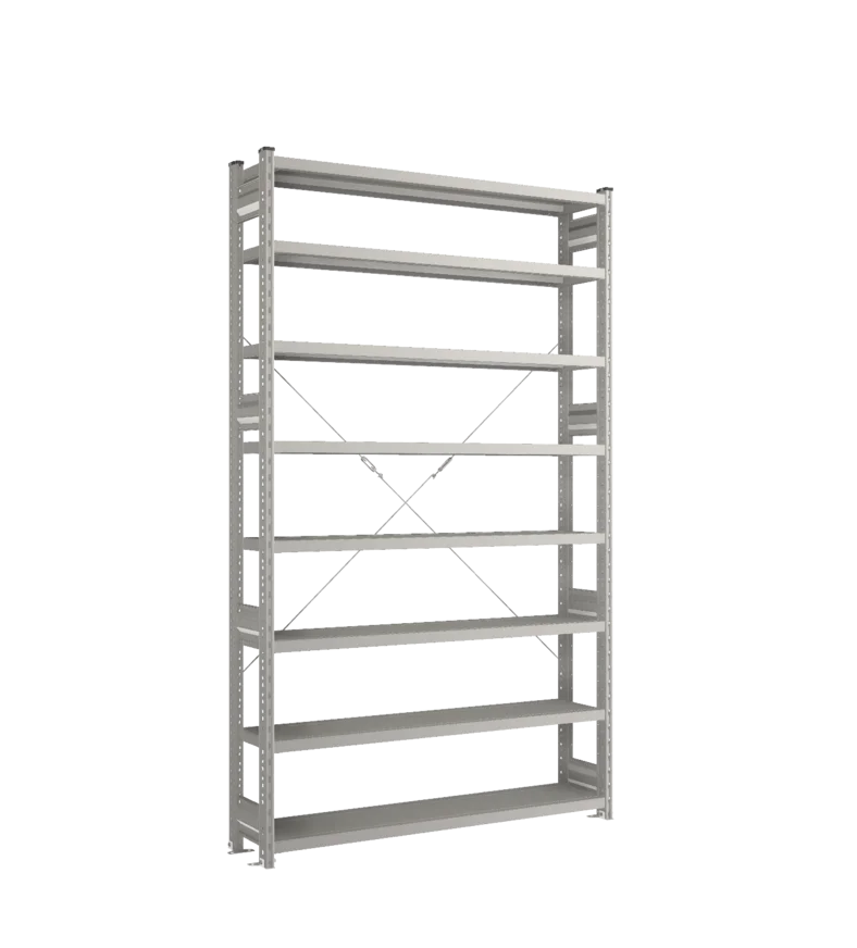 Стеллаж СТ-031-Цинк-2279-1300-300-8 полок-Без ребра жесткости