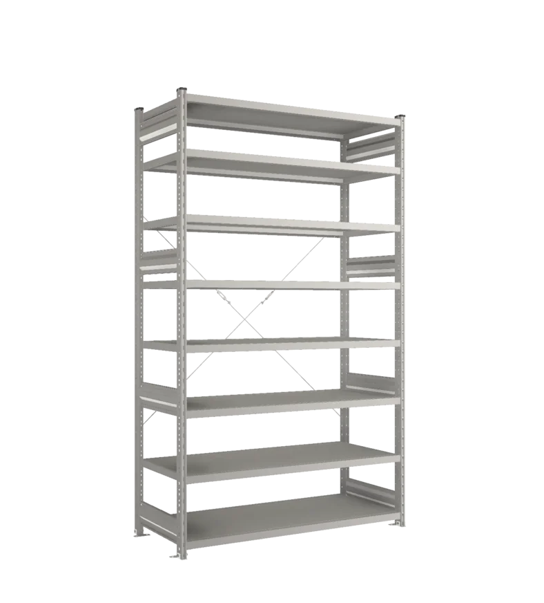 Стеллаж СТ-031-Цинк-2279-1300-600-8 полок-Без ребра жесткости