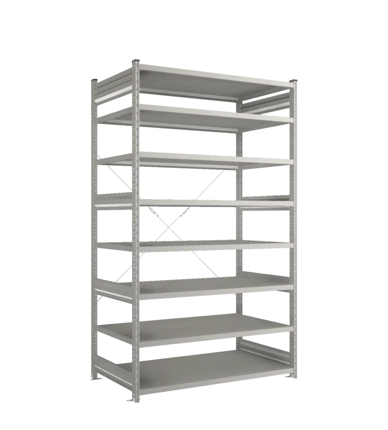 Стеллаж СТ-031-Цинк-2279-1300-800-8 полок-Без ребра жесткости