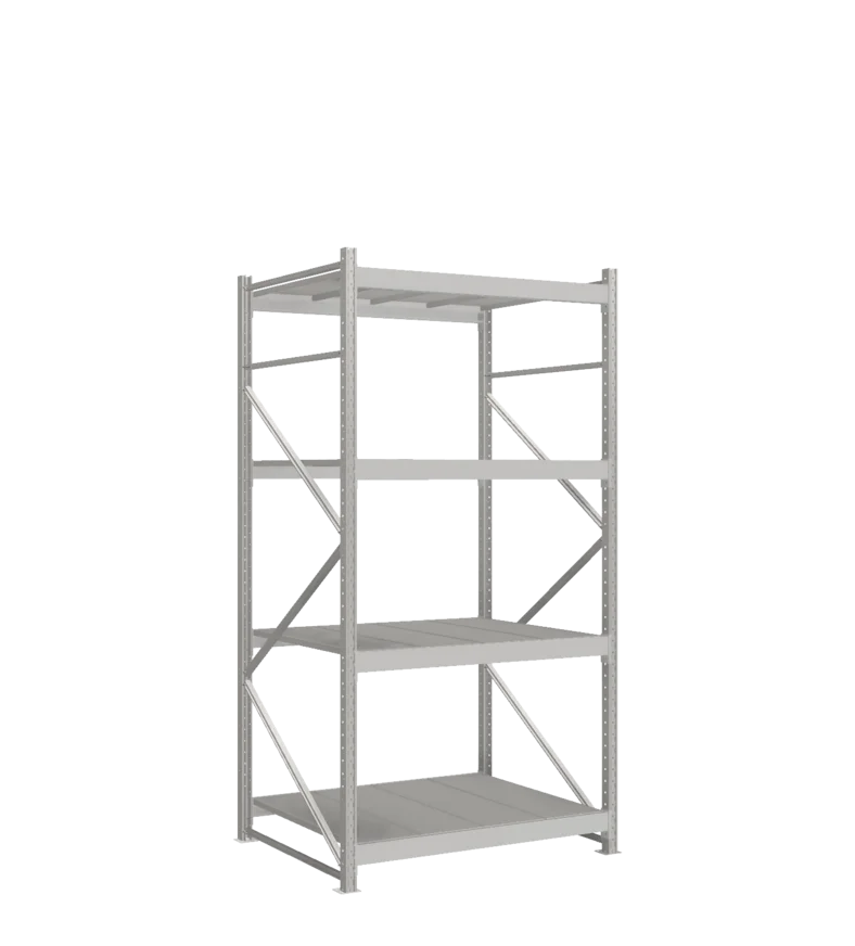 СТ-051 Стеллаж_2500/1050/1200 полки цинк_4 яруса