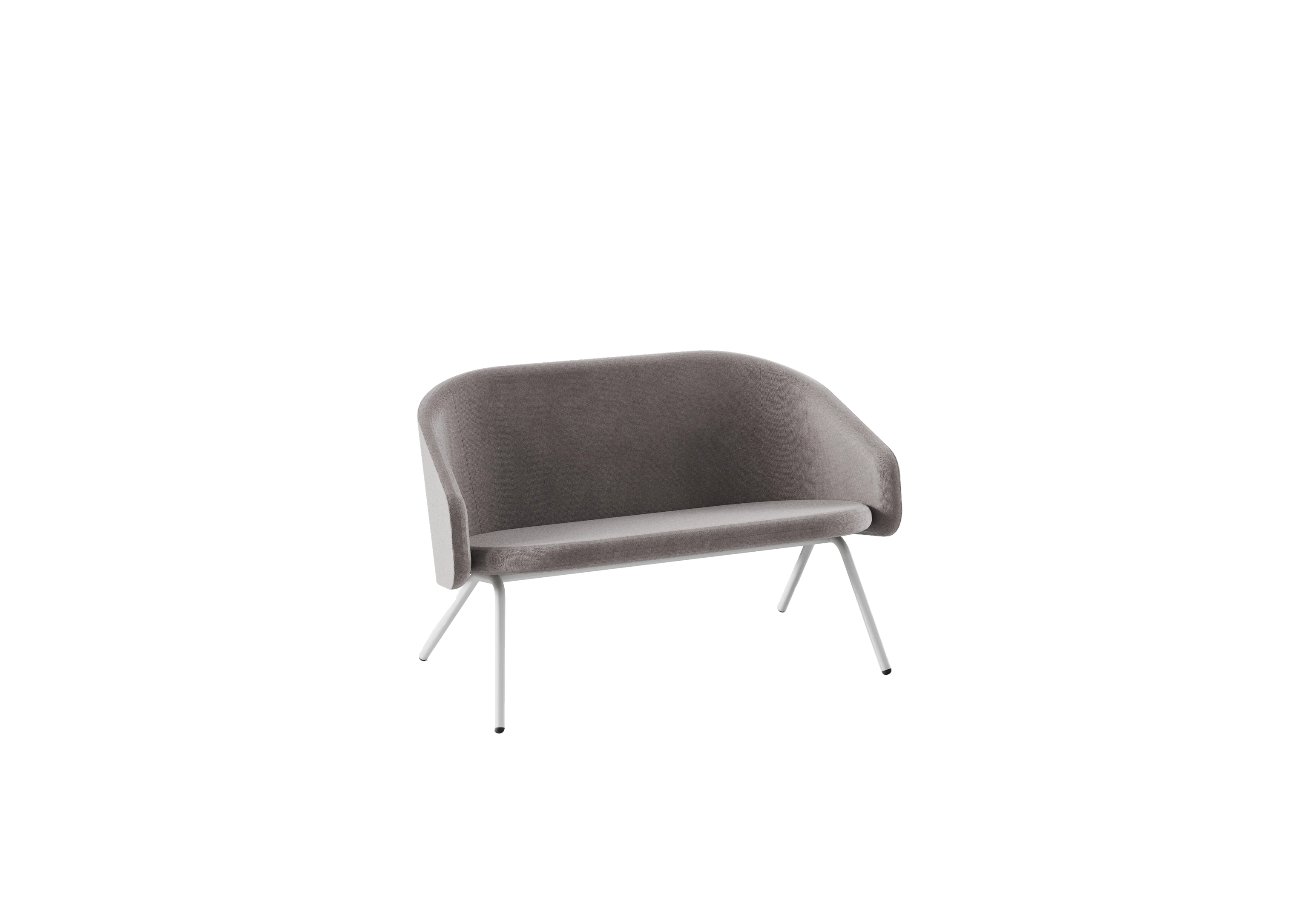 PLUM Диван 2-х местный, 501-b008, Ткань серо-коричневая, RAL 9016 Муар Белый