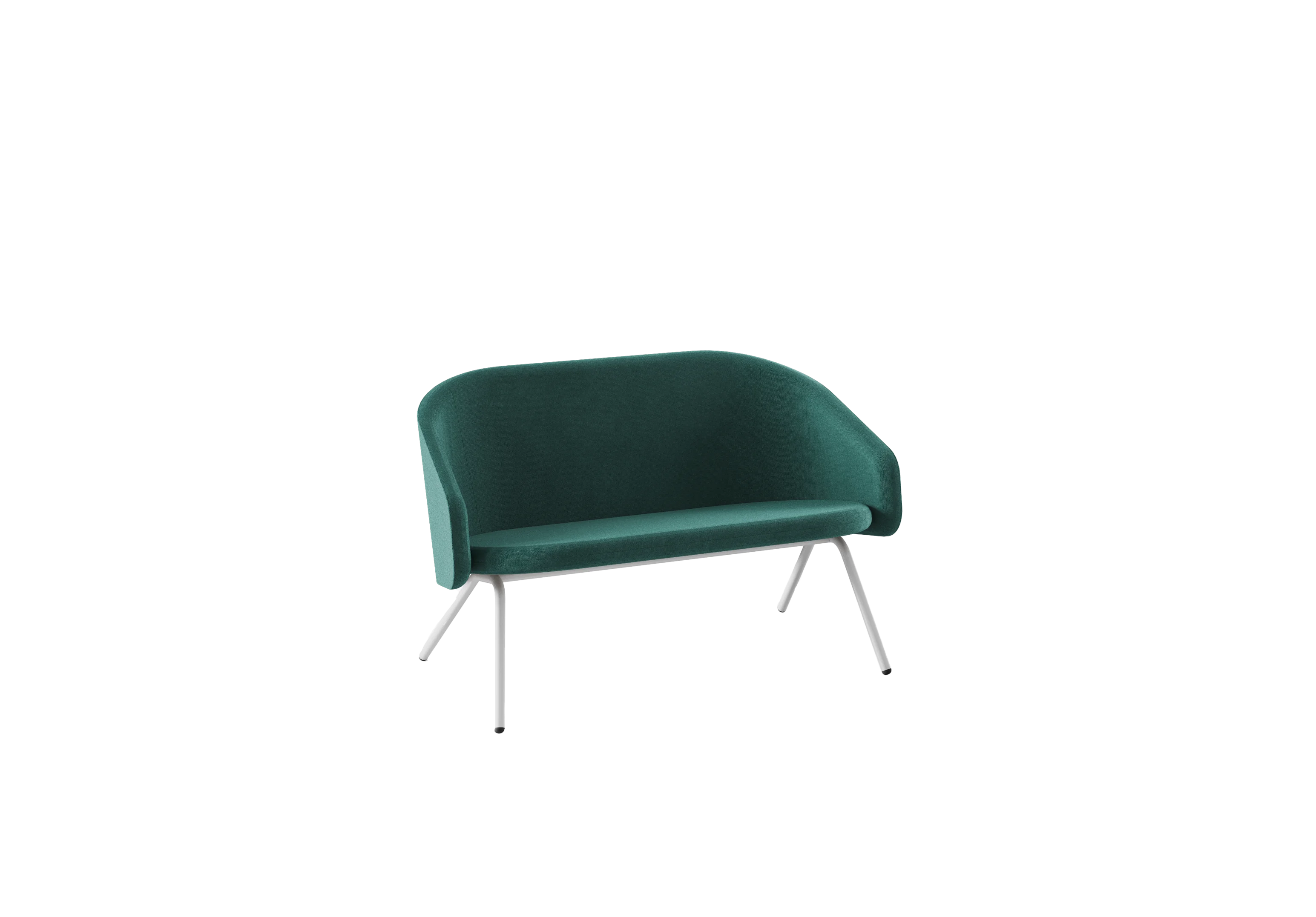 PLUM Диван 2-х местный, 501-b012, Ткань зелёная, RAL 9016 Муар Белый