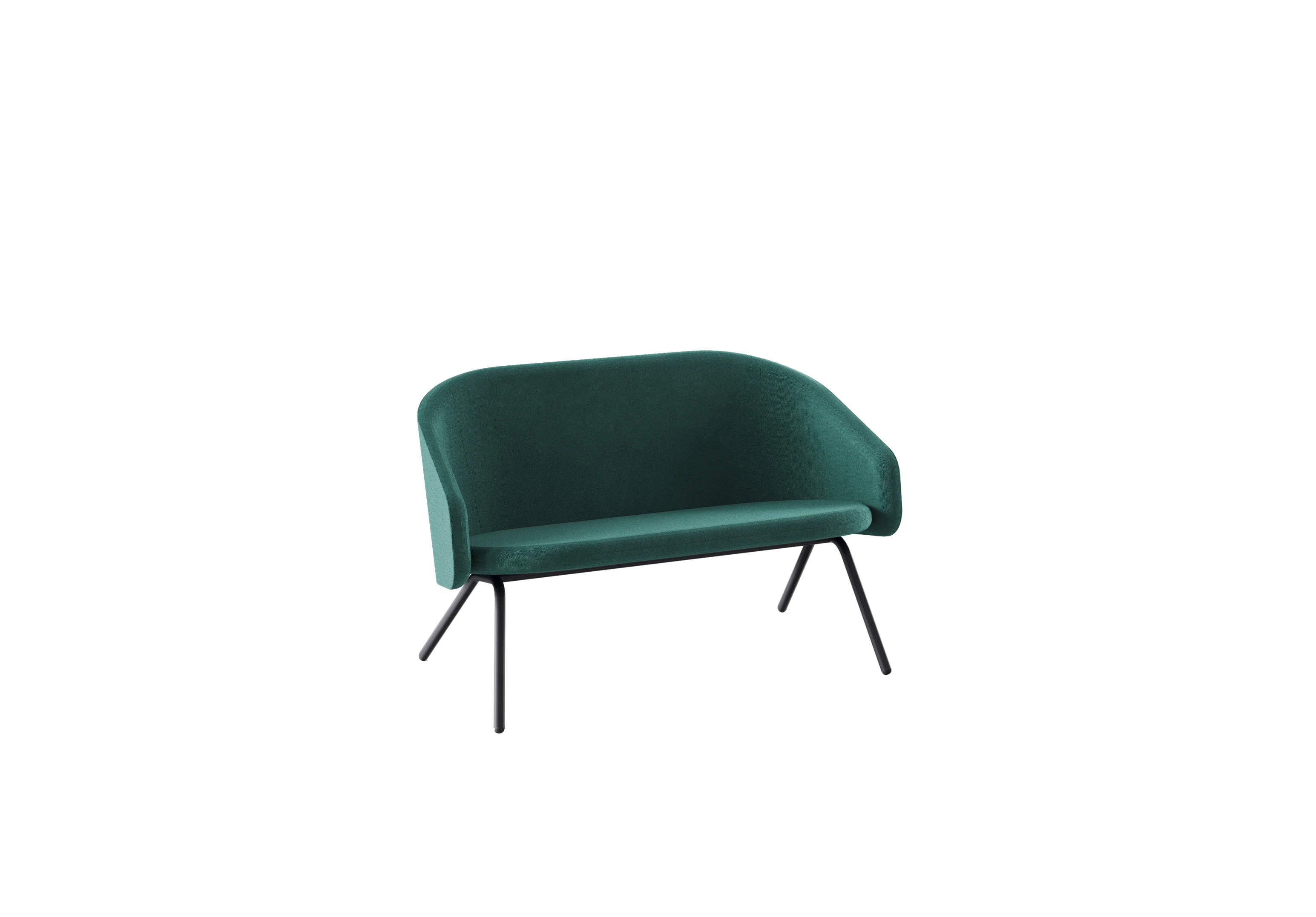 PLUM Диван 2-х местный, 502-b012, Ткань зелёная, RAL 9005 Муар Черный