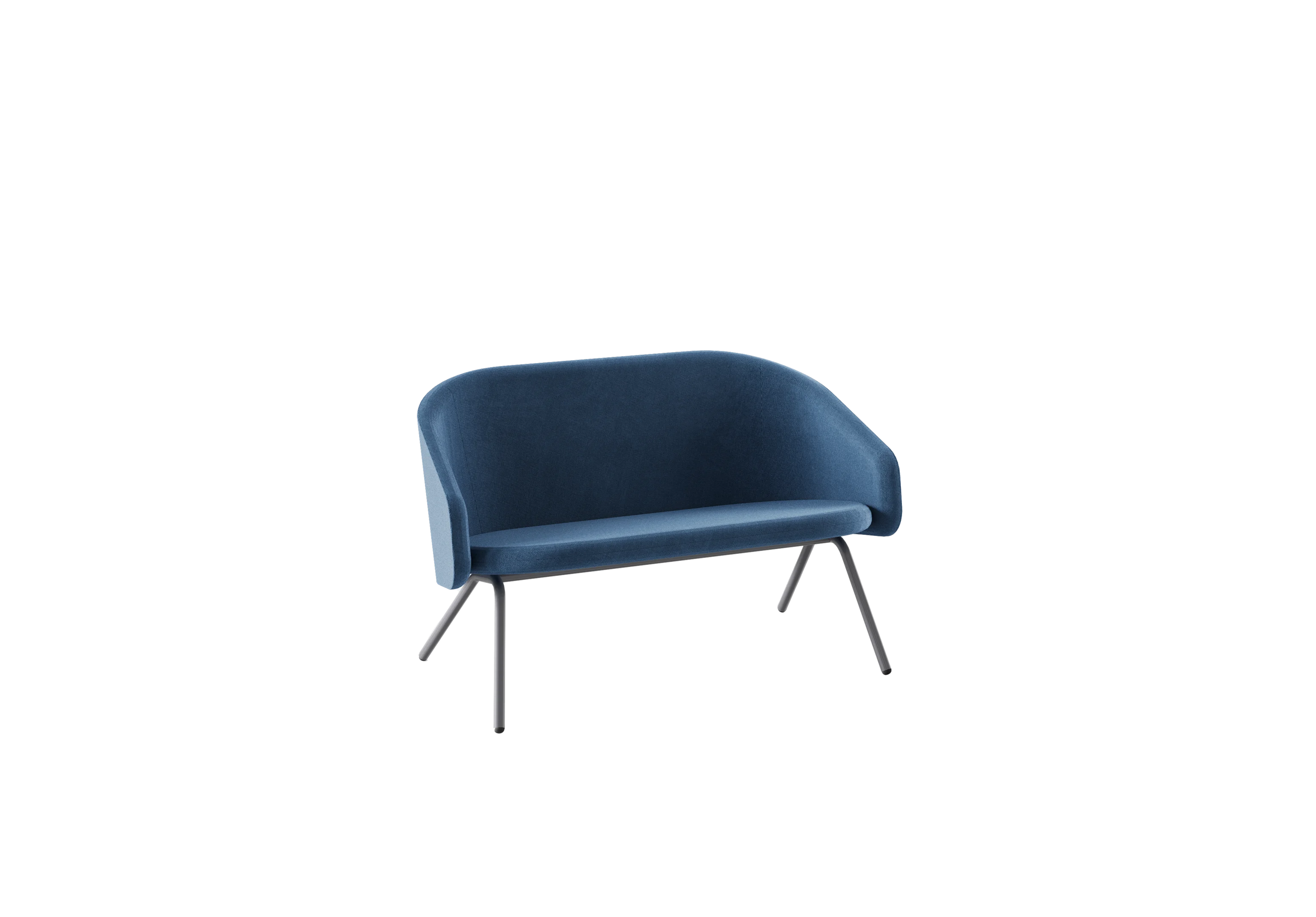 PLUM Диван 2-х местный, 503-b007, Ткань синяя, RAL 7024 Муар Графитовый