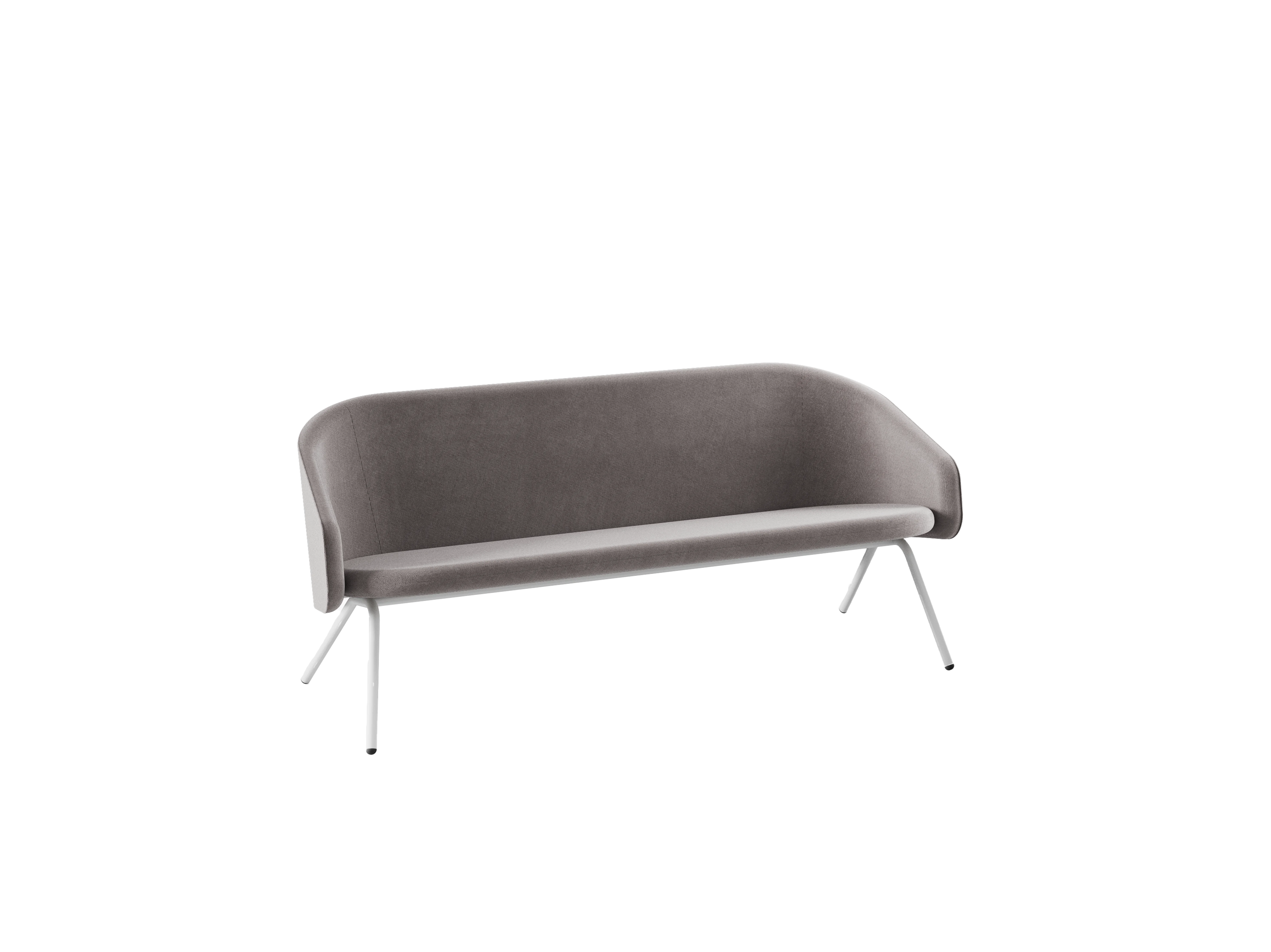 PLUM Диван 3-х местный, 501-b008, Ткань серо-коричневая, RAL 9016 Муар Белый