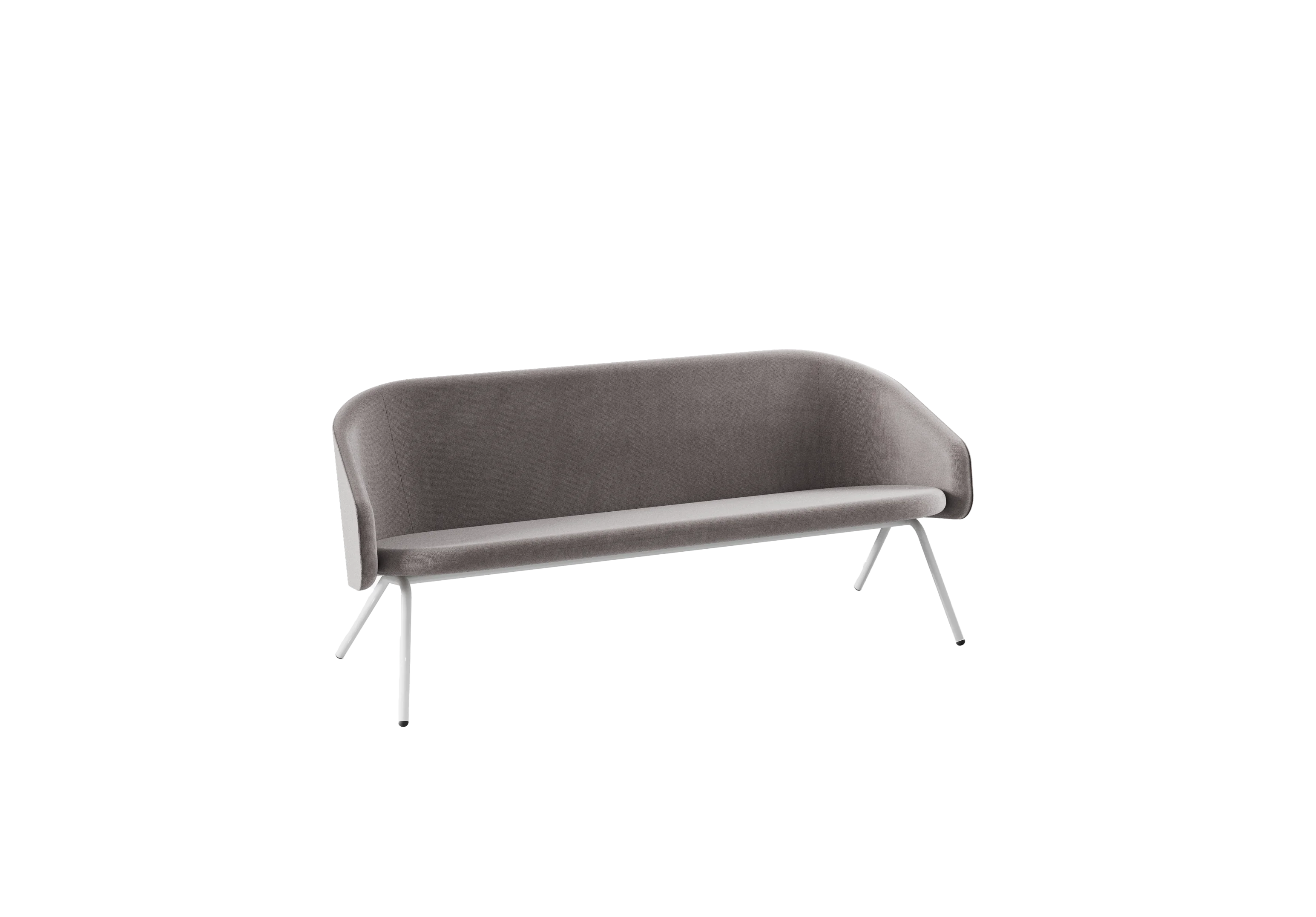 PLUM Диван 3-х местный, 501-b008, Ткань серо-коричневая, RAL 9016 Муар Белый