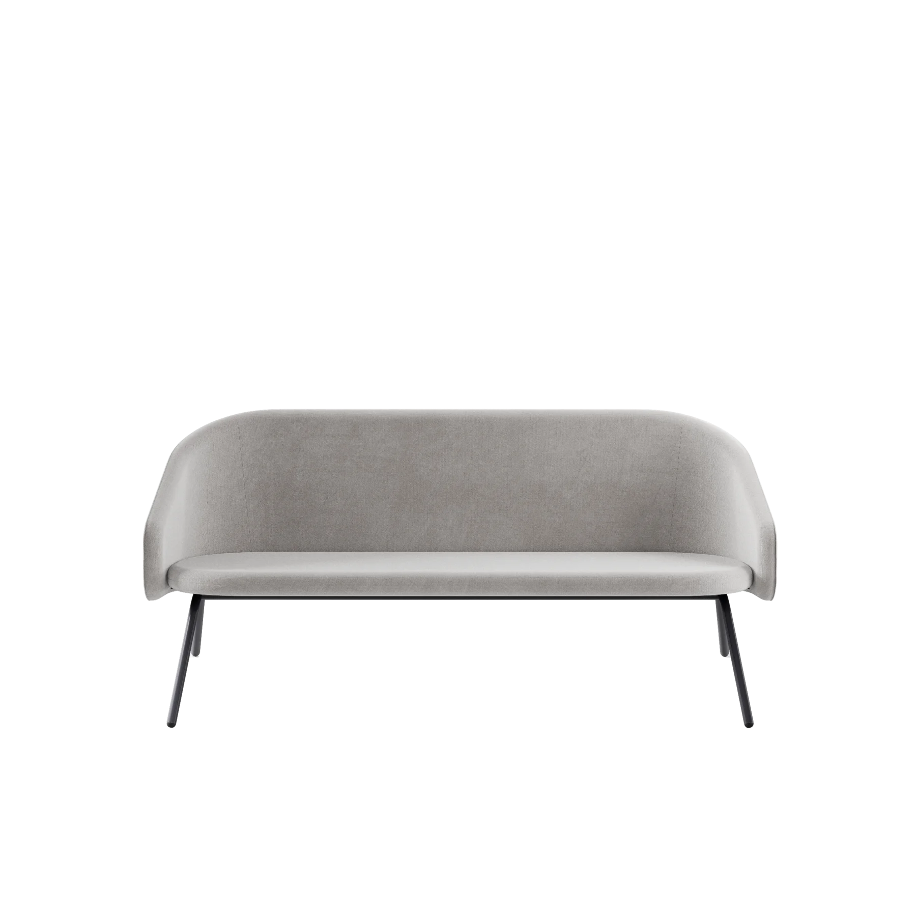 PLUM Диван 3-х местный, 502-b002, Ткань серая, RAL 9005 Муар Черный