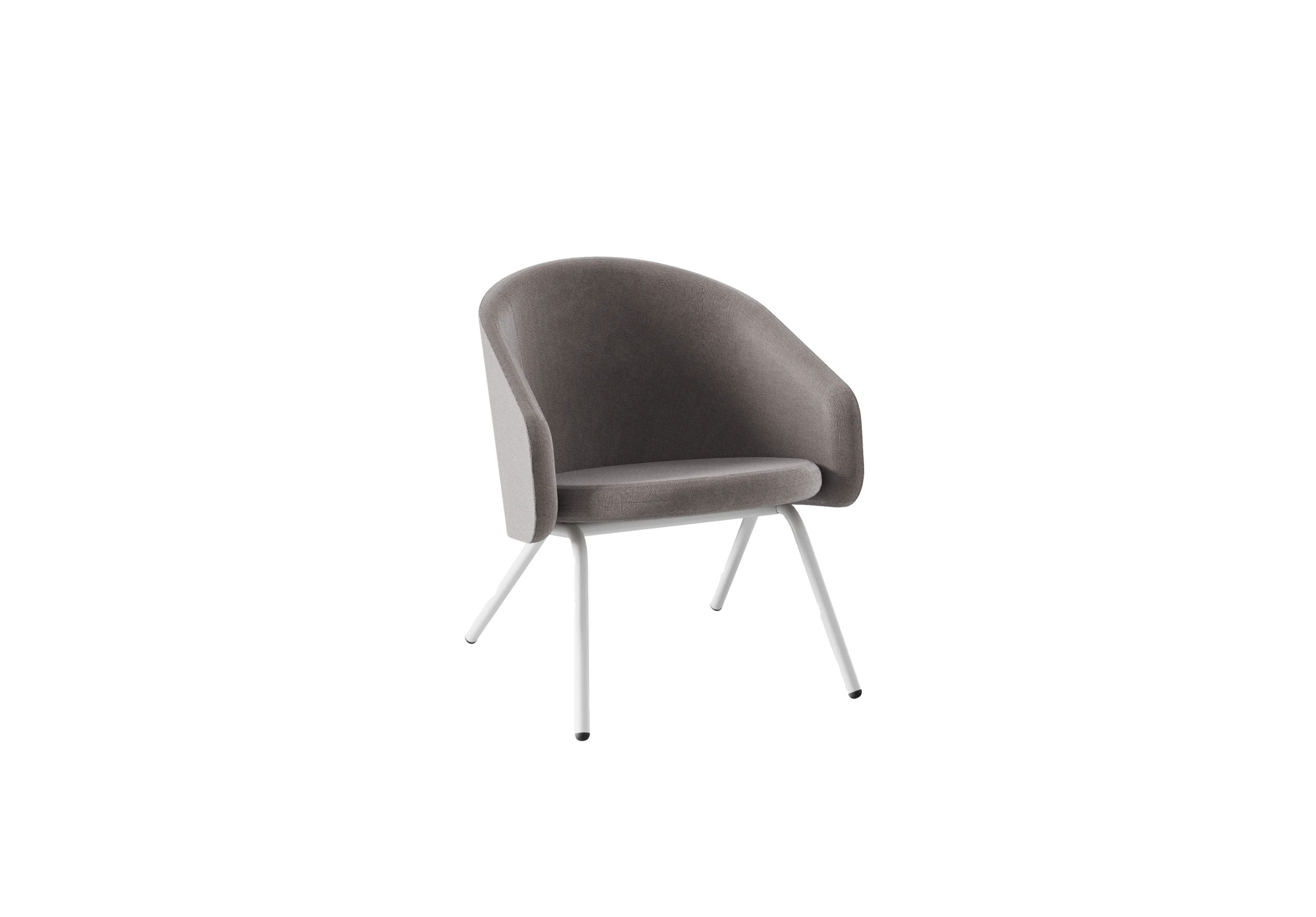 PLUM Кресло, 501-b008, RAL 9016 Муар Белый, Ткань серо-коричневая