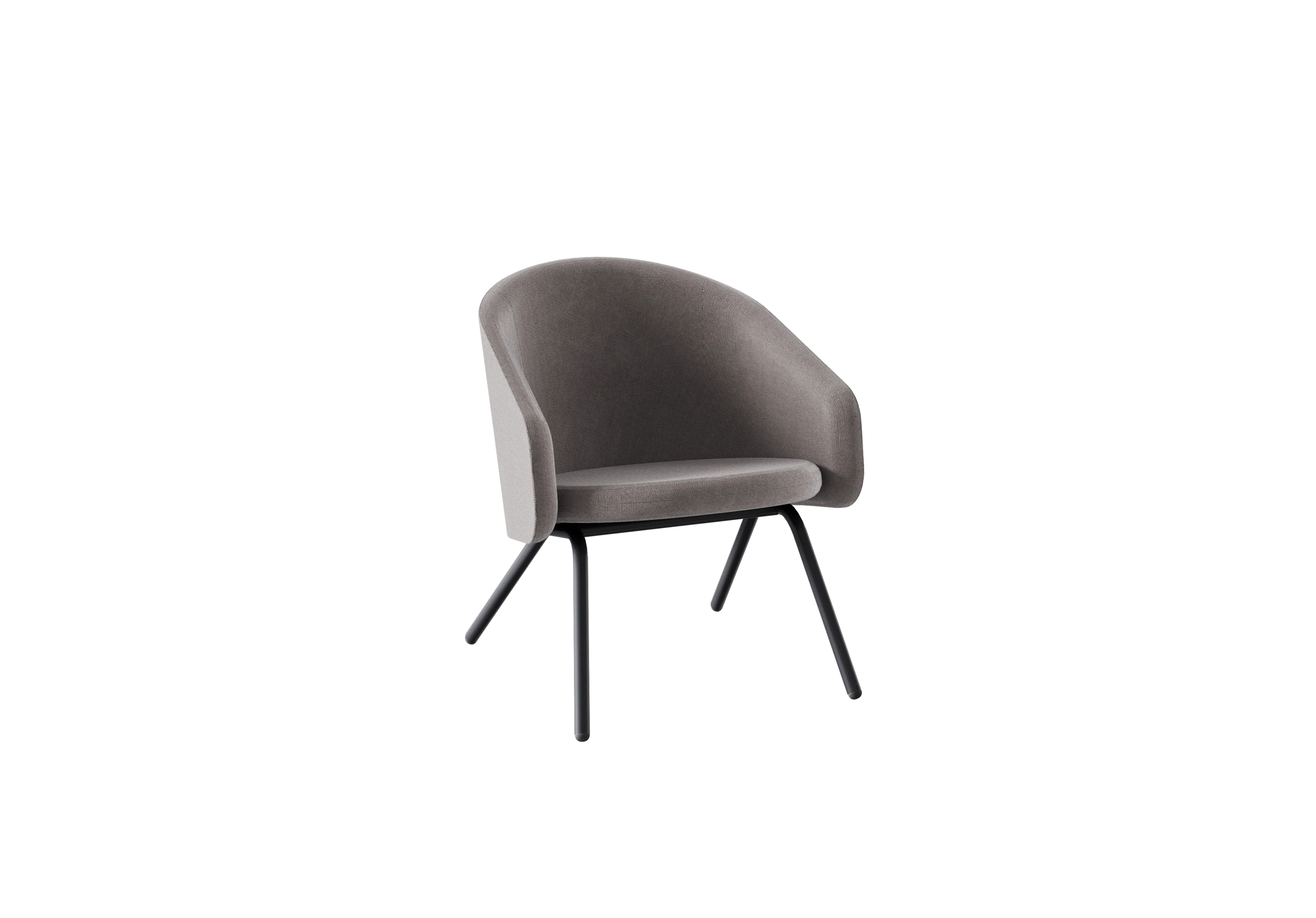 PLUM Кресло, 502-b008, RAL 9005 Муар Черный, Ткань серо-коричневая
