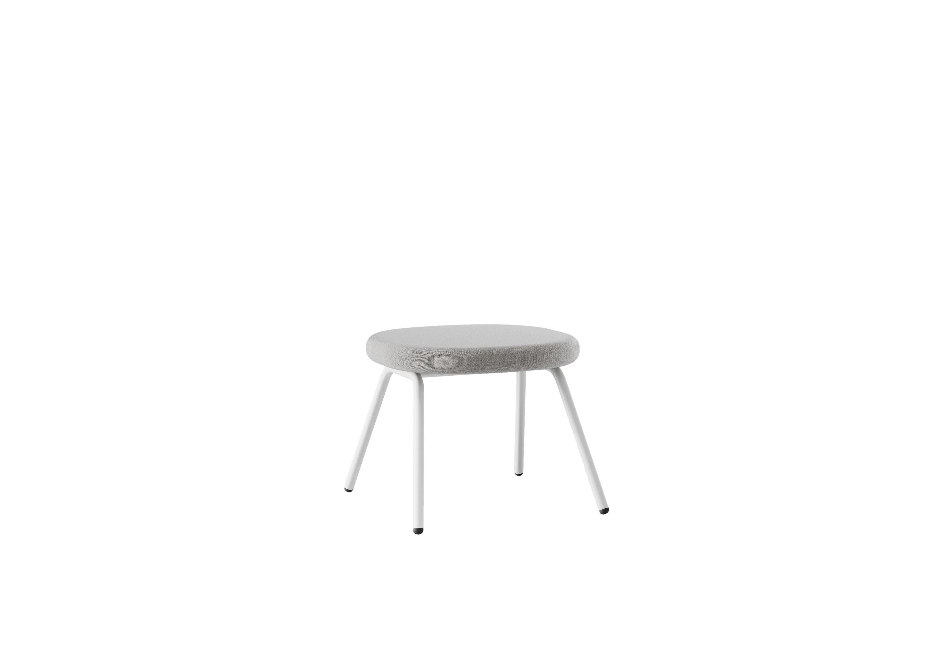 PLUM Оттоманка, 501-b002, Ткань серая, RAL 9016 Муар Белый