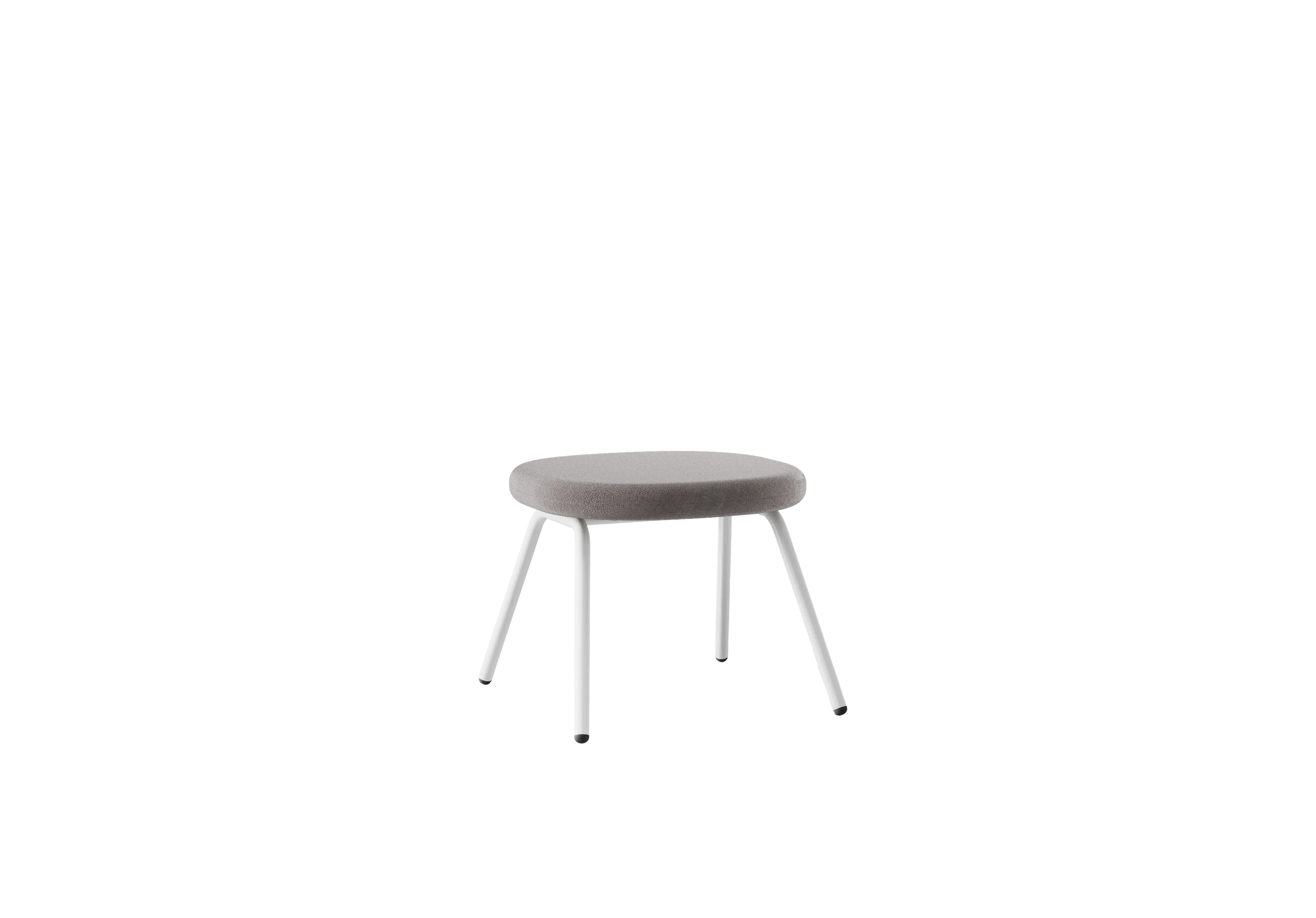 PLUM Оттоманка, 501-b008, Ткань серо-коричневая, RAL 9016 Муар Белый