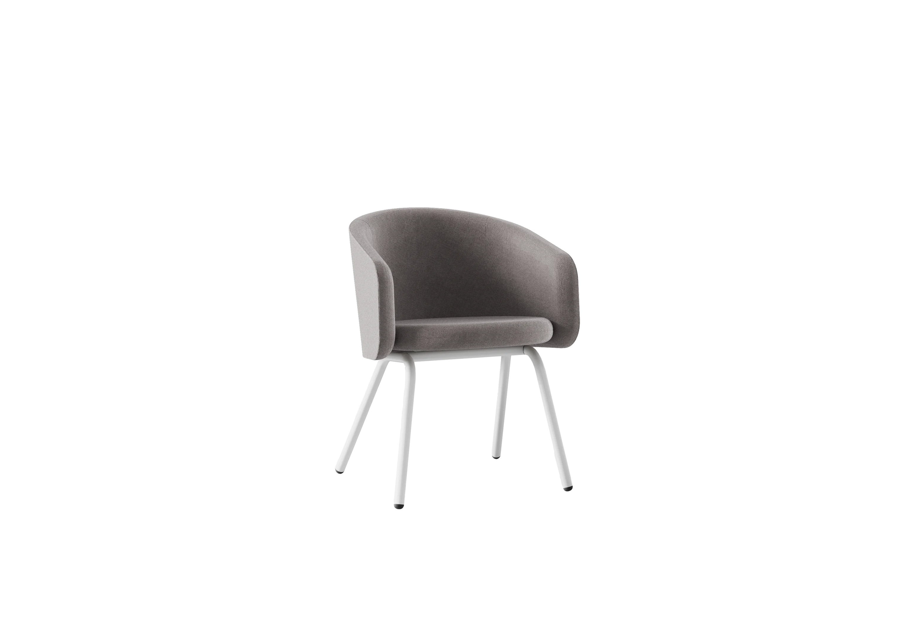 PLUM Стул, 501-b008, RAL 9016 Муар Белый, Ткань серо-коричневая