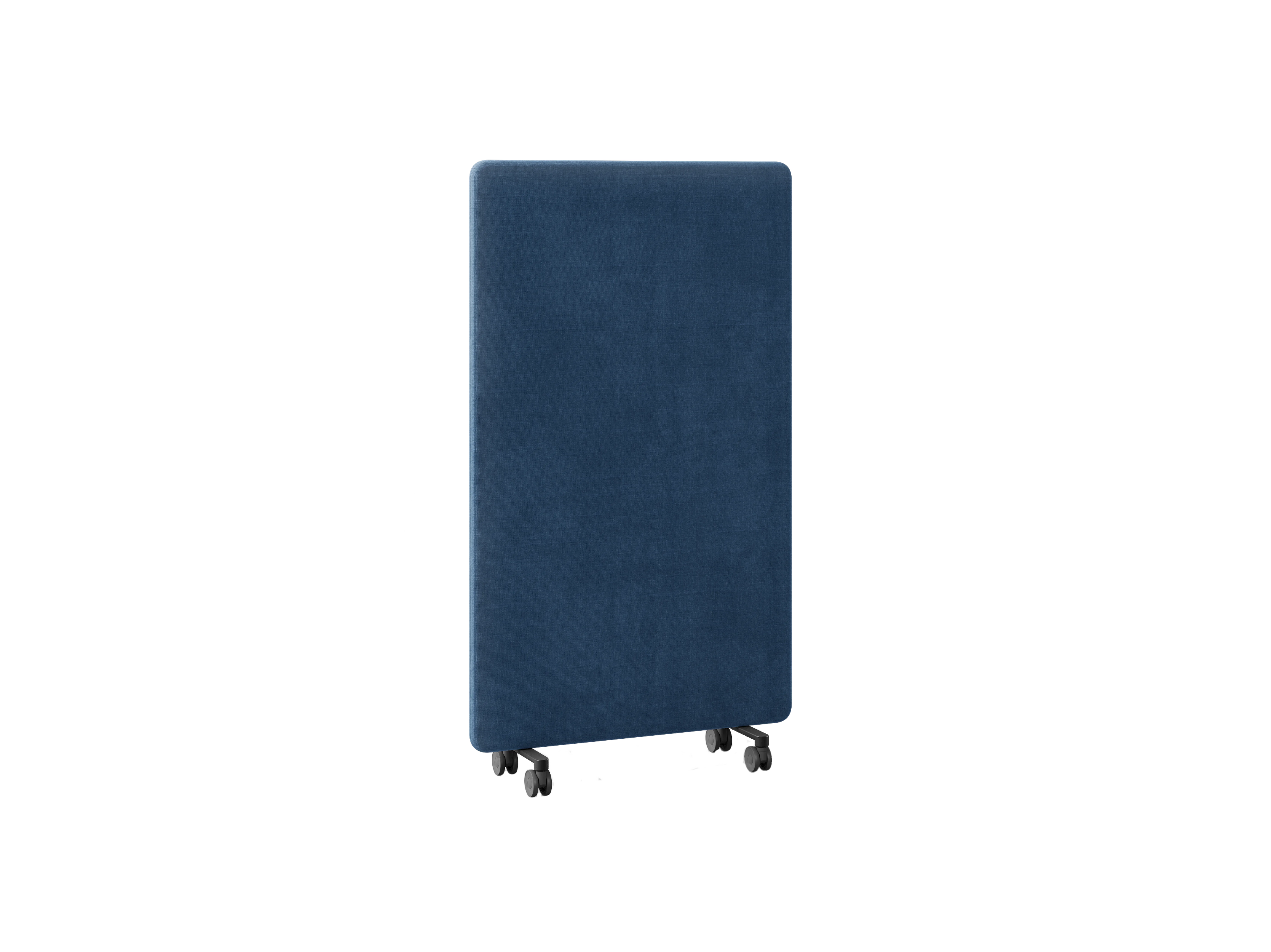 Панель 100х165 WALLY на колёсиках, 502-b007, RAL 9005 Муар Чёрный, Ткань синяя
