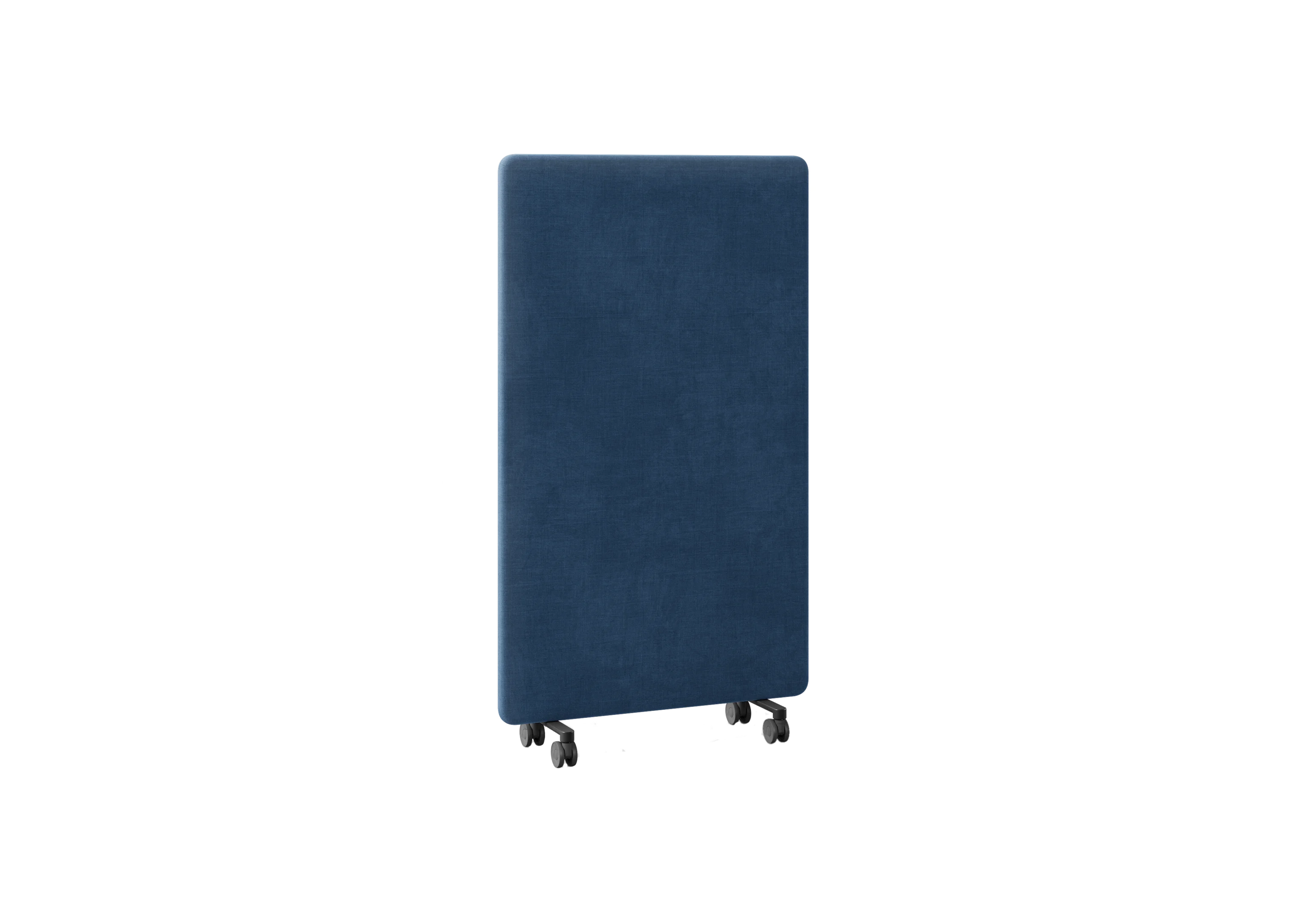 Панель 100х165 WALLY на колёсиках, 502-b007, RAL 9005 Муар Чёрный, Ткань синяя