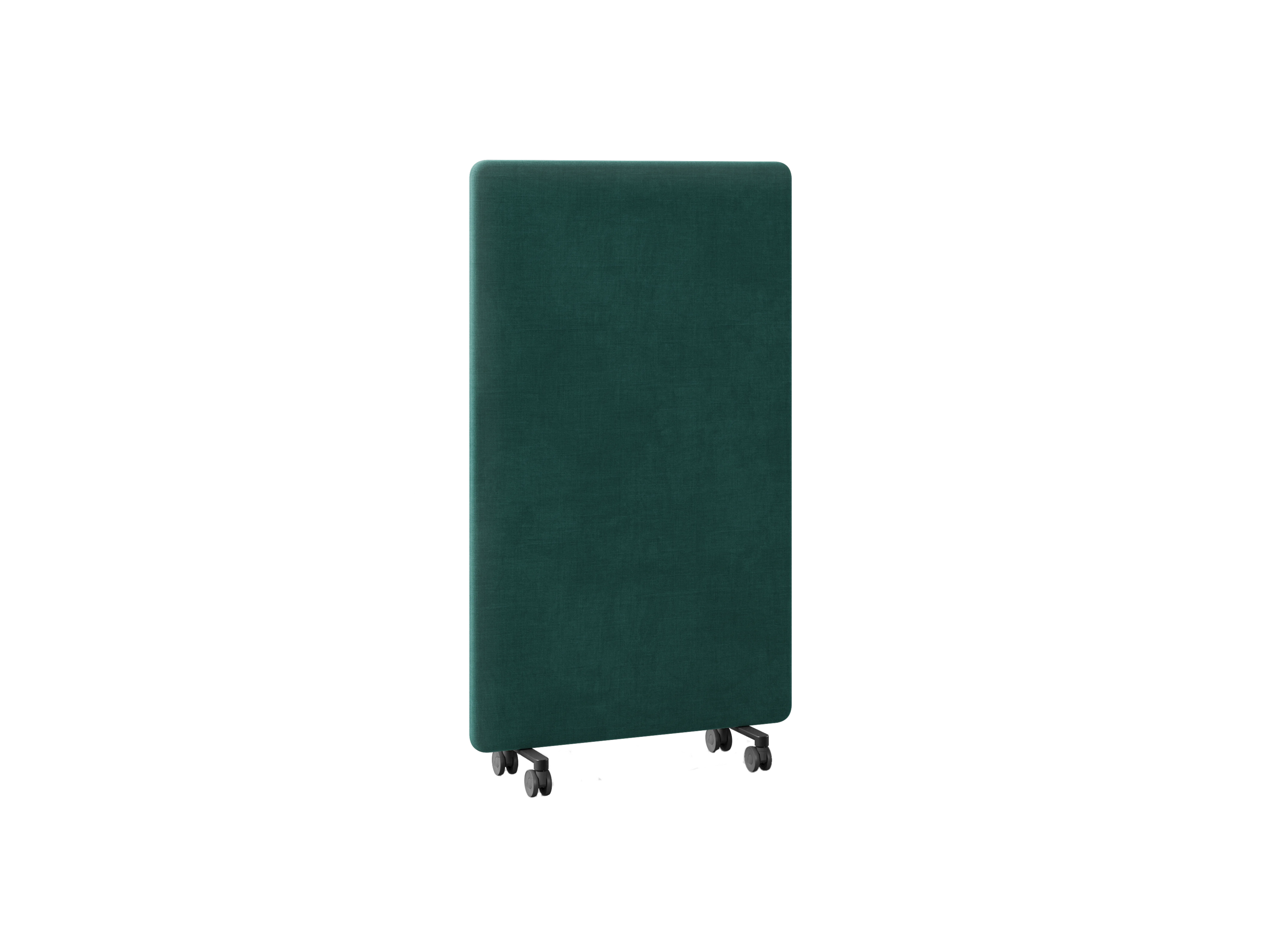 Панель 100х165 WALLY на колёсиках, 502-b012, RAL 9005 Муар Чёрный, Ткань зелёная