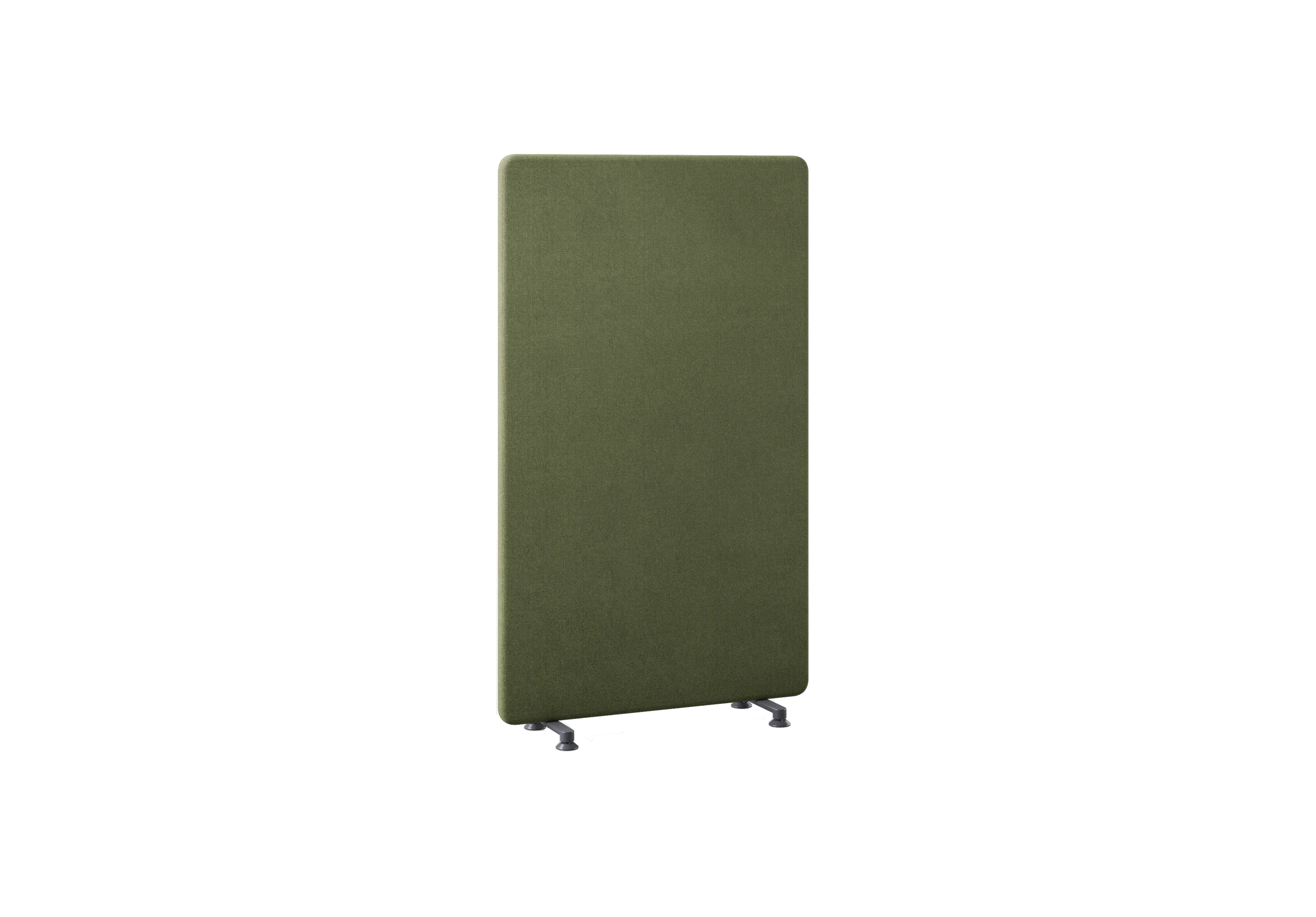 Панель 100х165 WALLY на широких ножках, 503-a012, RAL 9016 Муар Графитовый, Ткань зелёная