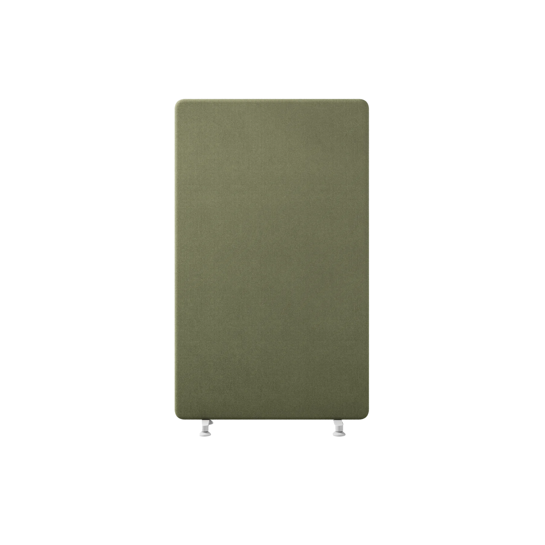 Панель 100х165 WALLY на широких ножках, 501-a012, RAL 9016 Белый, Ткань зелёная